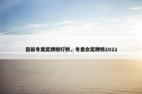 目前冬奥奖牌排行榜，冬奥会奖牌榜2022