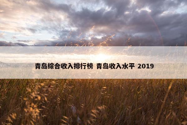 青岛综合收入排行榜 青岛收入水平 2019