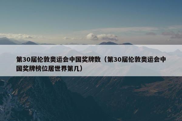 第30届伦敦奥运会中国奖牌数（第30届伦敦奥运会中国奖牌榜位居世界第几）