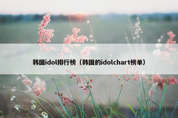 韩国idol排行榜（韩国的idolchart榜单）