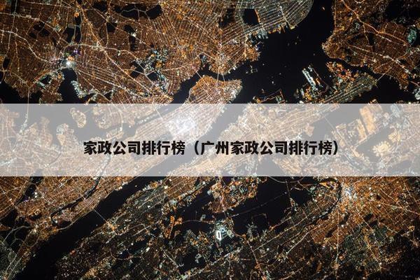 家政公司排行榜（广州家政公司排行榜）