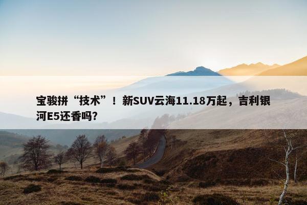 宝骏拼“技术”！新SUV云海11.18万起，吉利银河E5还香吗？