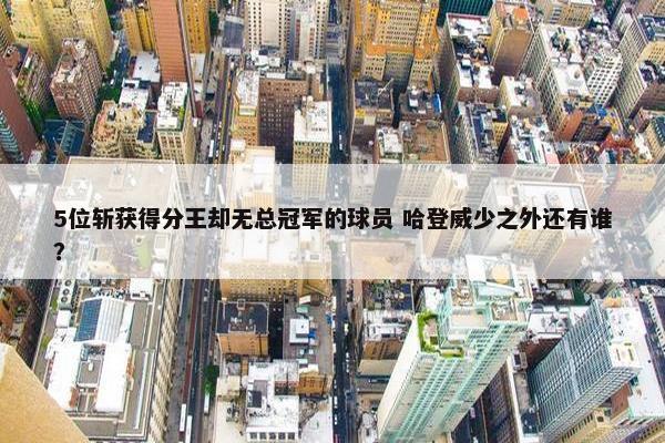 5位斩获得分王却无总冠军的球员 哈登威少之外还有谁？