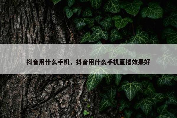 抖音用什么手机，抖音用什么手机直播效果好