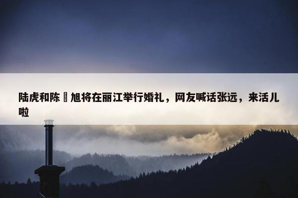 陆虎和陈曌旭将在丽江举行婚礼，网友喊话张远，来活儿啦