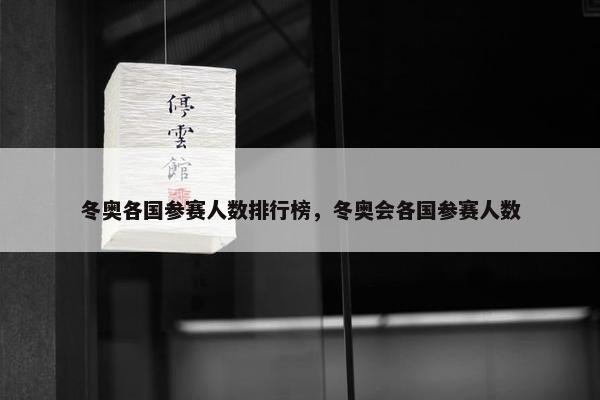 冬奥各国参赛人数排行榜，冬奥会各国参赛人数