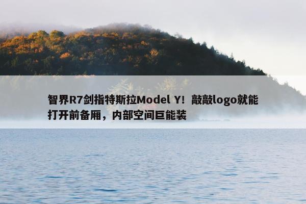 智界R7剑指特斯拉Model Y！敲敲logo就能打开前备厢，内部空间巨能装