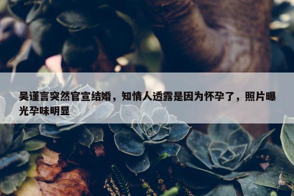 吴谨言突然官宣结婚，知情人透露是因为怀孕了，照片曝光孕味明显