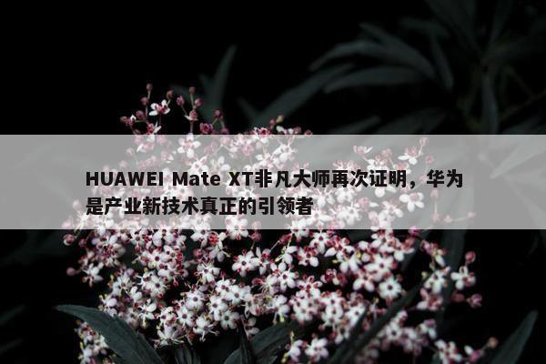 HUAWEI Mate XT非凡大师再次证明，华为是产业新技术真正的引领者