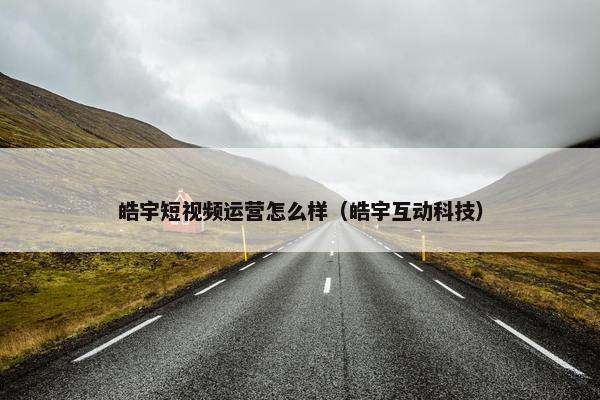 皓宇短视频运营怎么样（皓宇互动科技）