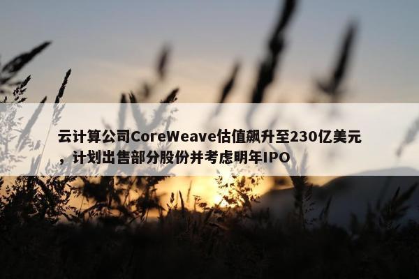 云计算公司CoreWeave估值飙升至230亿美元，计划出售部分股份并考虑明年IPO