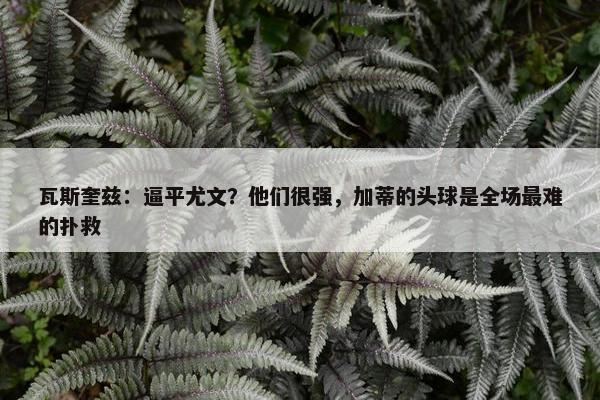 瓦斯奎兹：逼平尤文？他们很强，加蒂的头球是全场最难的扑救