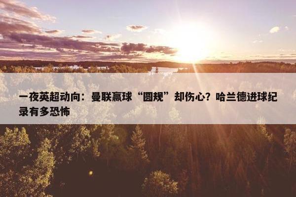 一夜英超动向：曼联赢球“圆规”却伤心？哈兰德进球纪录有多恐怖