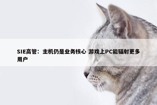 SIE高管：主机仍是业务核心 游戏上PC能辐射更多用户