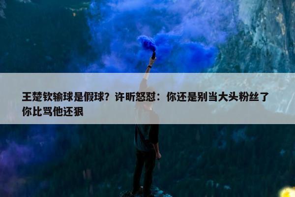 王楚钦输球是假球？许昕怒怼：你还是别当大头粉丝了 你比骂他还狠