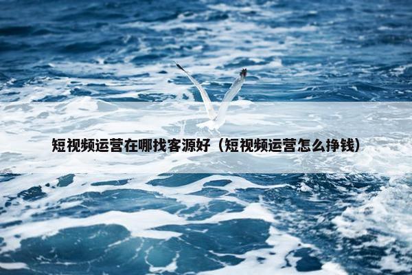 短视频运营在哪找客源好（短视频运营怎么挣钱）