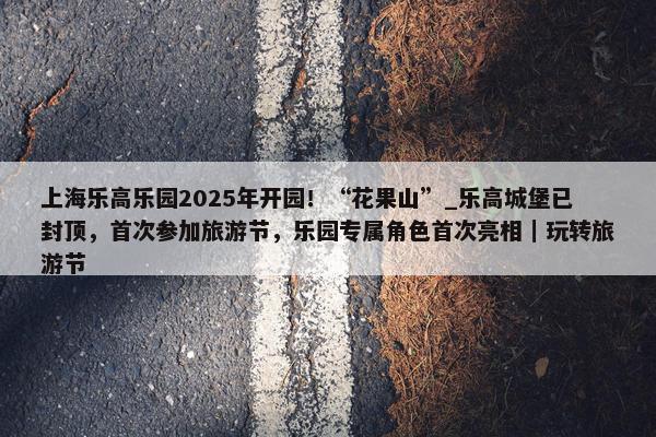 上海乐高乐园2025年开园！“花果山”_乐高城堡已封顶，首次参加旅游节，乐园专属角色首次亮相｜玩转旅游节