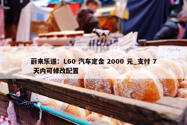 蔚来乐道：L60 汽车定金 2000 元_支付 7 天内可修改配置