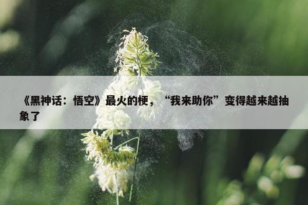 《黑神话：悟空》最火的梗，“我来助你”变得越来越抽象了