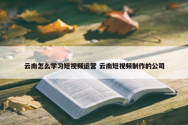 云南怎么学习短视频运营 云南短视频制作的公司