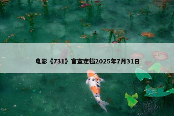 电影《731》官宣定档2025年7月31日