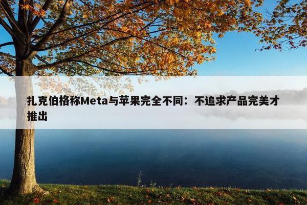 扎克伯格称Meta与苹果完全不同：不追求产品完美才推出