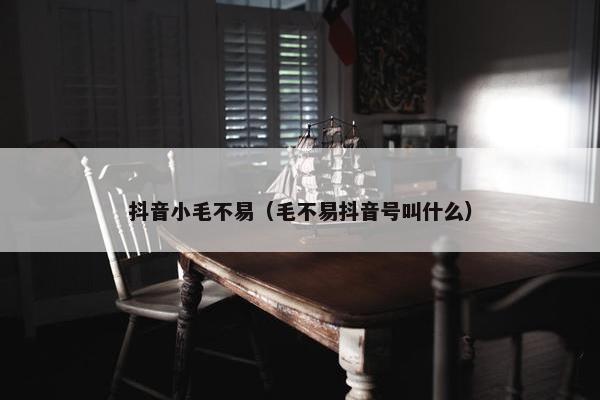 抖音小毛不易（毛不易抖音号叫什么）