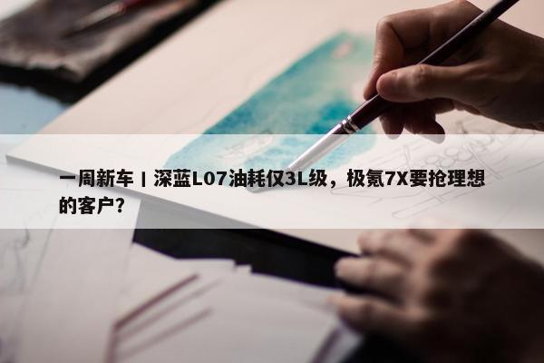 一周新车丨深蓝L07油耗仅3L级，极氪7X要抢理想的客户？