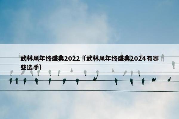 武林风年终盛典2022（武林风年终盛典2024有哪些选手）