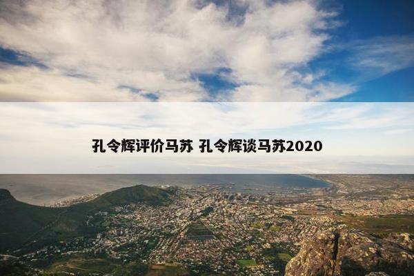 孔令辉评价马苏 孔令辉谈马苏2020