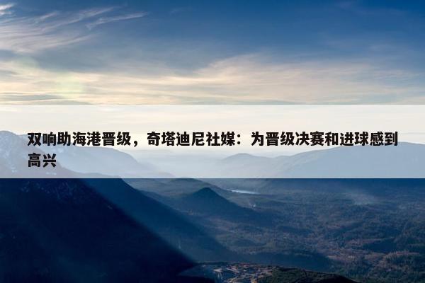 双响助海港晋级，奇塔迪尼社媒：为晋级决赛和进球感到高兴