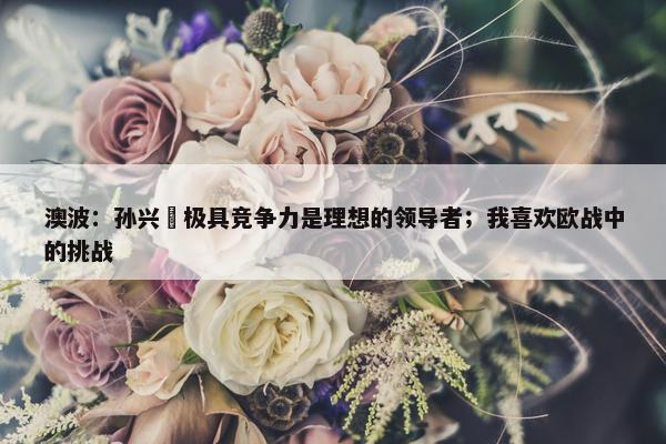 澳波：孙兴慜极具竞争力是理想的领导者；我喜欢欧战中的挑战