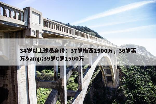 34岁以上球员身价：37岁梅西2500万，36岁莱万&39岁C罗1500万