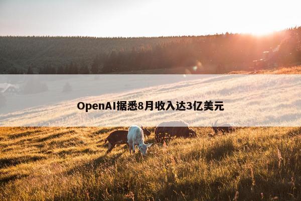 OpenAI据悉8月收入达3亿美元