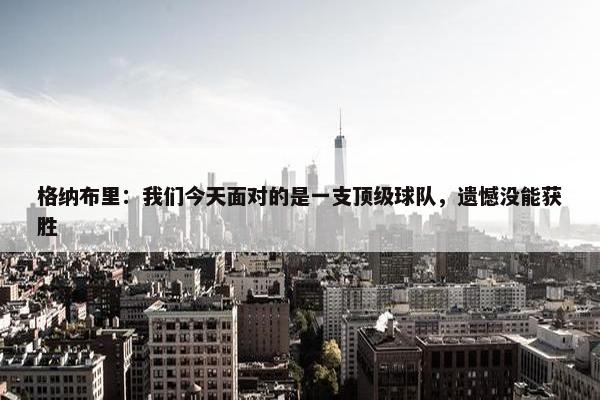 格纳布里：我们今天面对的是一支顶级球队，遗憾没能获胜