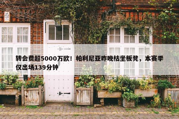 转会费超5000万欧！帕利尼亚昨晚枯坐板凳，本赛季仅出场139分钟