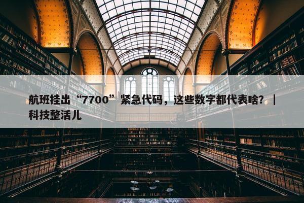 航班挂出“7700”紧急代码，这些数字都代表啥？｜科技整活儿