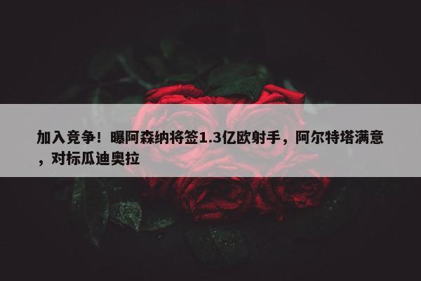 加入竞争！曝阿森纳将签1.3亿欧射手，阿尔特塔满意，对标瓜迪奥拉