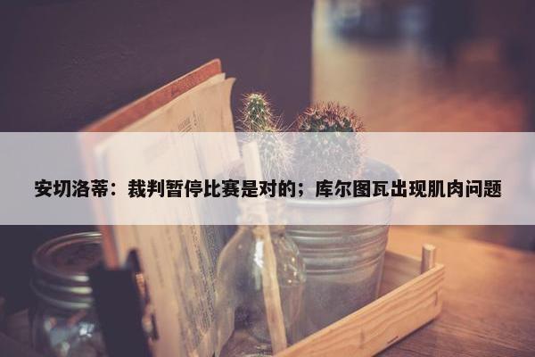 安切洛蒂：裁判暂停比赛是对的；库尔图瓦出现肌肉问题