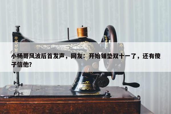 小杨哥风波后首发声，网友：开始铺垫双十一了，还有傻子信他？