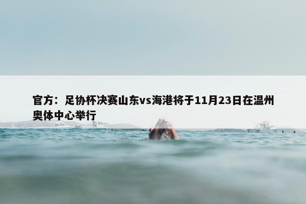 官方：足协杯决赛山东vs海港将于11月23日在温州奥体中心举行