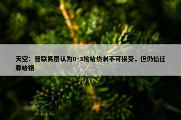 天空：曼联高层认为0-3输给热刺不可接受，但仍信任滕哈格