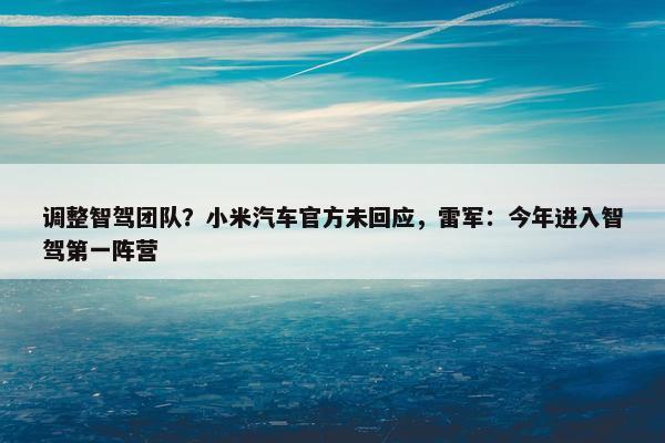 调整智驾团队？小米汽车官方未回应，雷军：今年进入智驾第一阵营