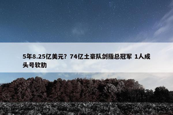 5年8.25亿美元？74亿土豪队剑指总冠军 1人成头号软肋