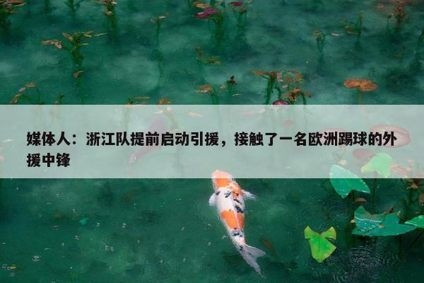 媒体人：浙江队提前启动引援，接触了一名欧洲踢球的外援中锋