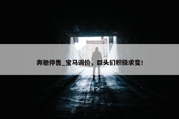 奔驰停售_宝马调价，巨头们积极求变！