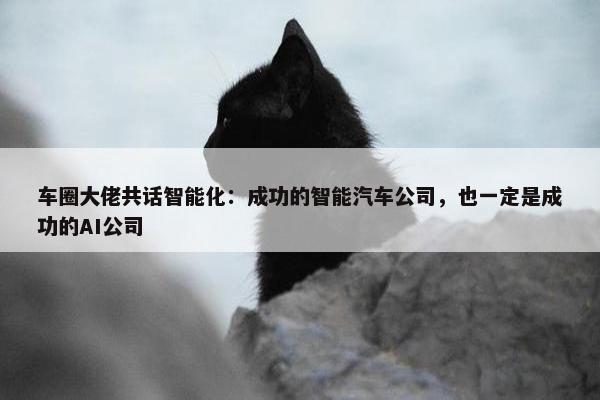 车圈大佬共话智能化：成功的智能汽车公司，也一定是成功的AI公司