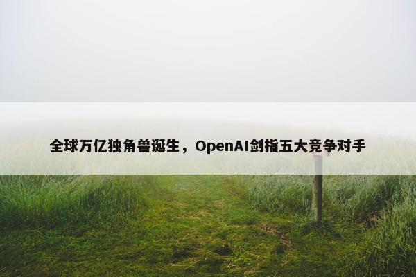 全球万亿独角兽诞生，OpenAI剑指五大竞争对手