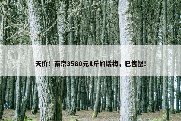 天价！南京3580元1斤的话梅，已售罄！