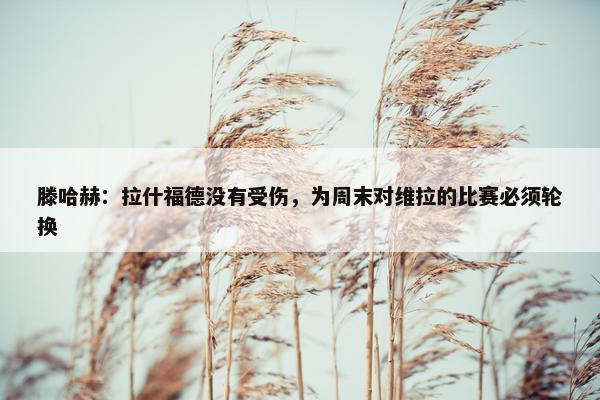 滕哈赫：拉什福德没有受伤，为周末对维拉的比赛必须轮换